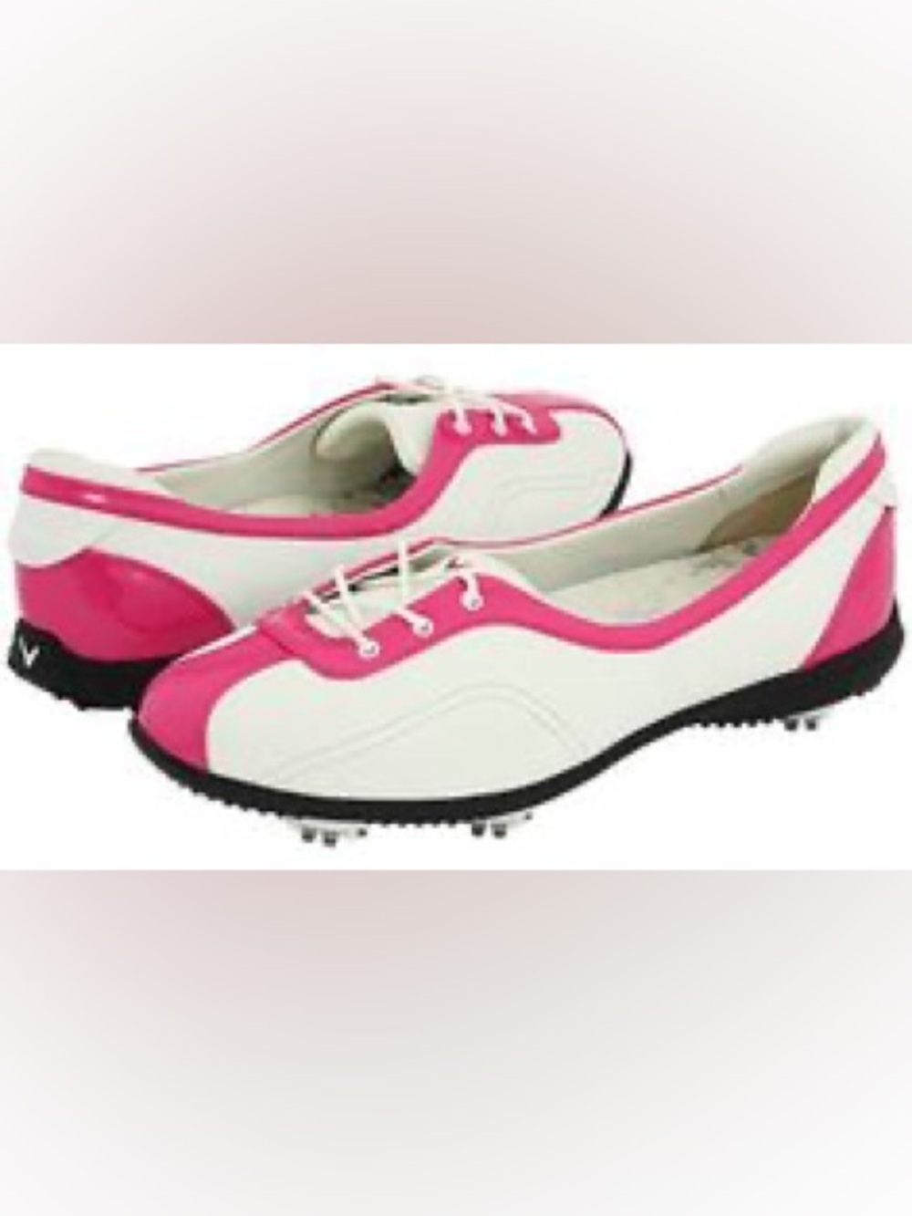 Callaway Size 8.5 Women’s Vintage-Style Golf Shoes in Pink & White